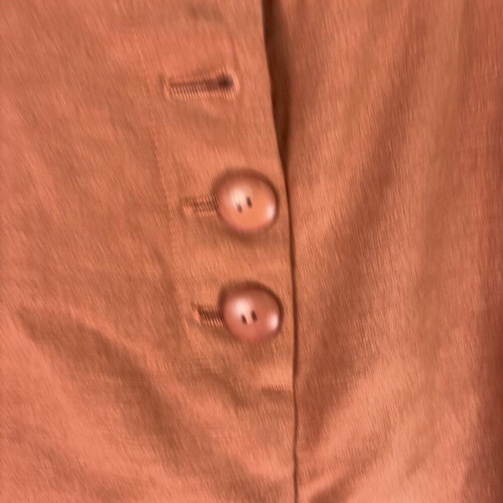 Sezane Rust Button-Front High-Waist Shorts - Picture 5 of 8